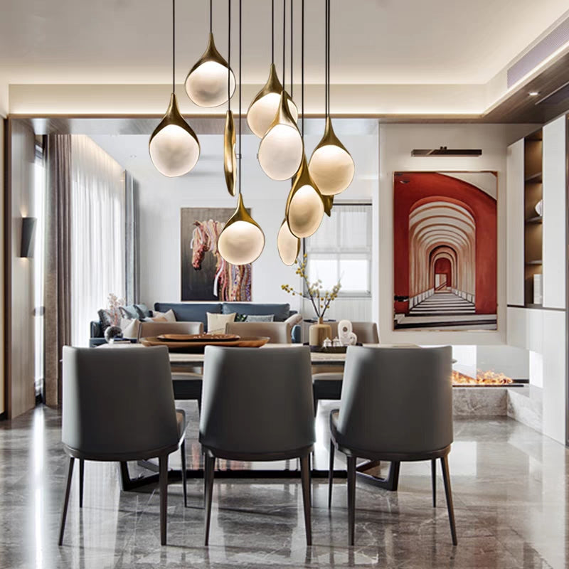 Creative Multiple Golden White Panel Pendant Ceiling Light